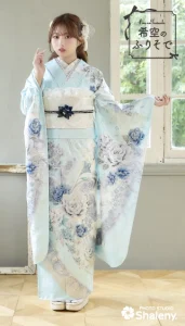“希空(のあ)”ちゃんの振袖-水色|成人記念の新作振袖ご紹介 NOA-007