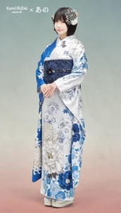“Kami Shibai-story of- ano”の振袖-白｜成人記念の新作振袖ご紹介　ANO-401