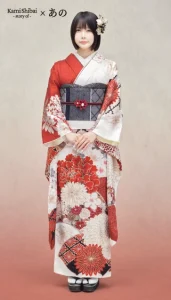 “Kami Shibai-story of- ano”の振袖-白｜成人記念の新作振袖ご紹介　ANO-403