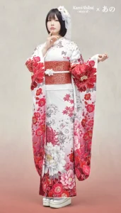 “Kami Shibai-story of- ano”の振袖-白｜成人記念の新作振袖ご紹介　ANO-407