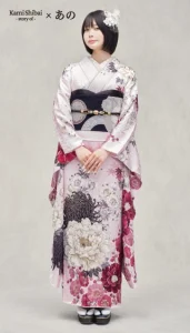 “Kami Shibai-story of- ano”の振袖-ピンク｜成人記念の新作振袖ご紹介　ANO-409