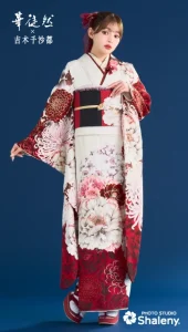 吉木千沙都×華徒然-白|ハタチ記念の新作振袖ご紹介　HT-272