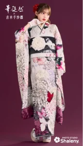 吉木千沙都×華徒然-白|ハタチ記念の新作振袖ご紹介　HT-282